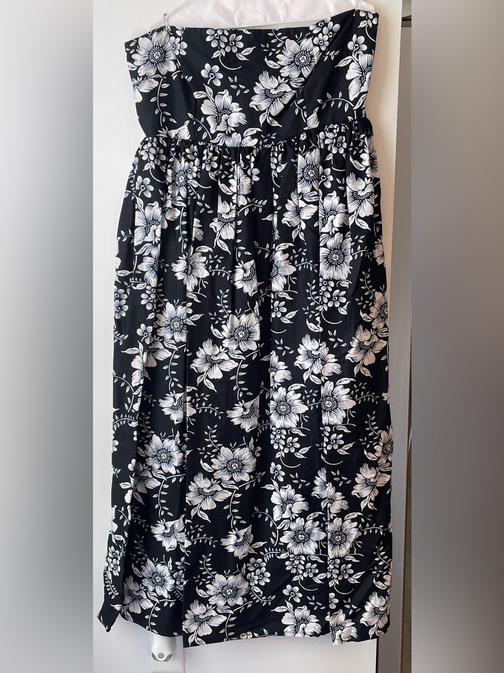Black & White Floral Maxi Skirt